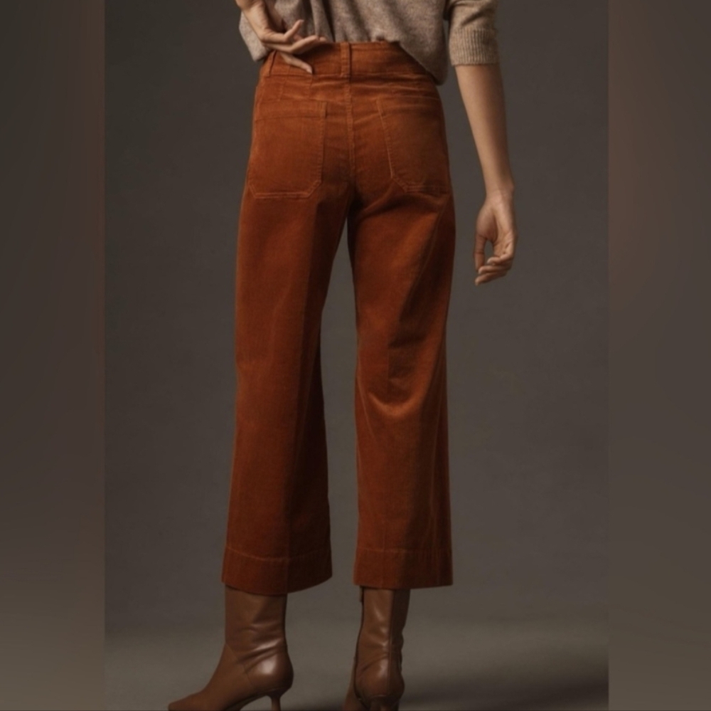 EUC Anthropologie Maeve The Colette Cropped Cord Wide Leg Bronze 31 Petite